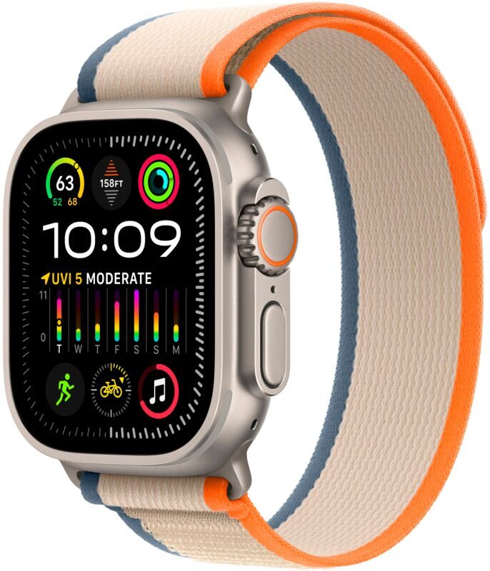 Apple Watch Ultra 2 GPS Cellular 49mm Titanium Case with Orange Beige Trail Loop M L 82490 Mobile Rooms