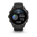 Garmin Fenix 8 51 mm Amoled Sapphire Carbon Gray DLC Titanium with Black / Pebble Gray Silicone Band