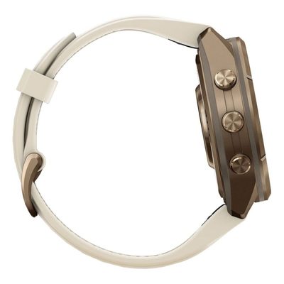 Garmin Fenix 9 Pro 43 mm AMOLED Sapphire Autumn Gold Titanium with Cream / French Gray Silicone Band №4