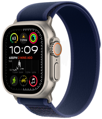 Apple Watch Ultra 2 (2024) GPS + Cellular 49mm Natural Titanium Case with Blue Trail Loop размер M/L