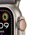 Apple Watch Ultra 2 GPS + Cellular 49mm Titanium Case with Green/Grey Trail Loop M/L