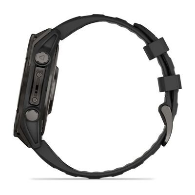Garmin Fenix 8 51 mm Amoled Sapphire Carbon Gray DLC Titanium with Black / Pebble Gray Silicone Band №10