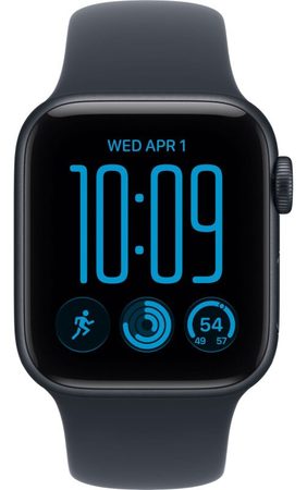 Apple Watch SE 3 2026 GPS 40mm Midnight Aluminum Case with Navy Blue Sport Band S/M