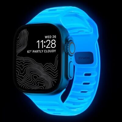 Ремешок Nomad Sport Strap для Apple Watch (49/45/44/42 mm) Icy Blue Glow (светится в темноте) №2