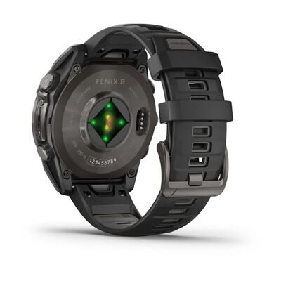 Garmin Fenix 8 51 mm Amoled Sapphire Carbon Gray DLC Titanium with Black / Pebble Gray Silicone Band №2